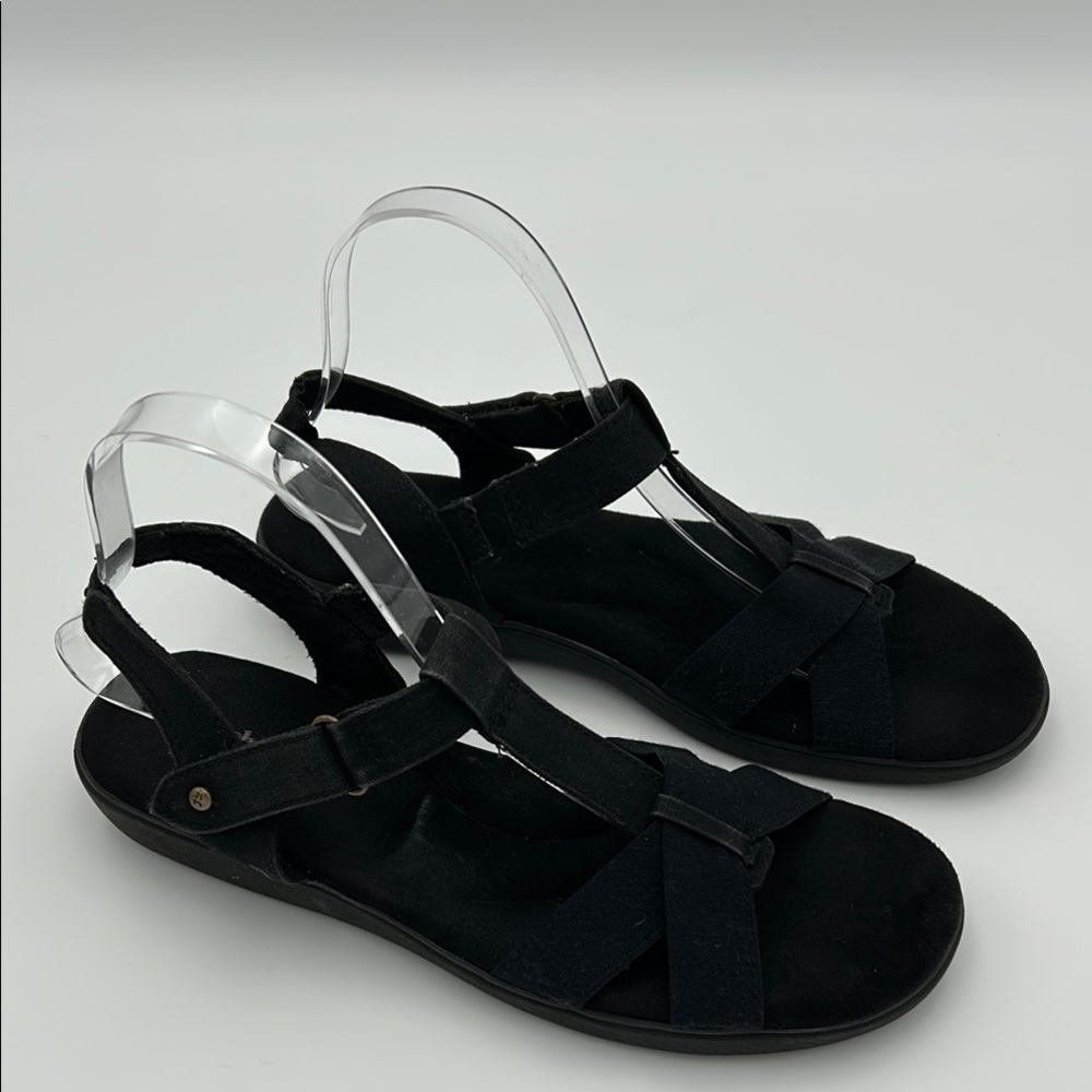 4/$20 Grasshoppers Black Strappy Sandals Women’s‎ 9M Black  comfy casual outdoor